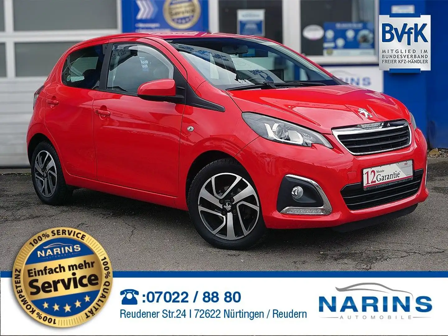 Peugeot 108 Allure Kamera SHZ Mirror Link Klima Red - 1