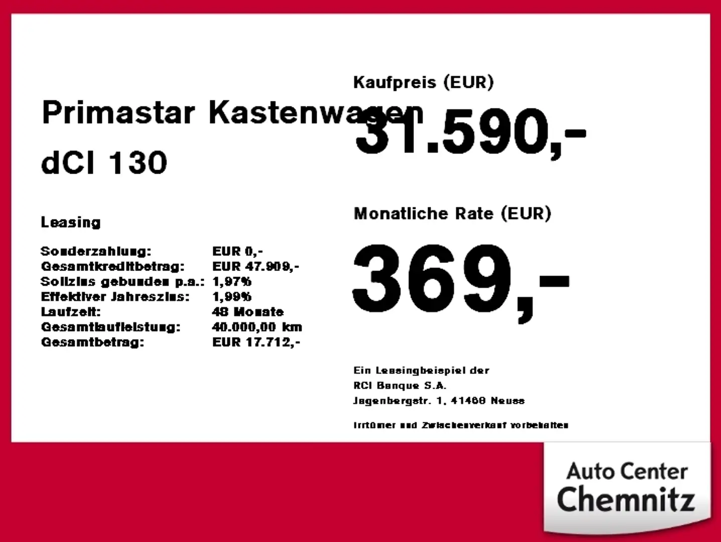 Nissan Primastar Kastenwagen dCI 130 3.0t Kamera/Lichts Bianco - 2