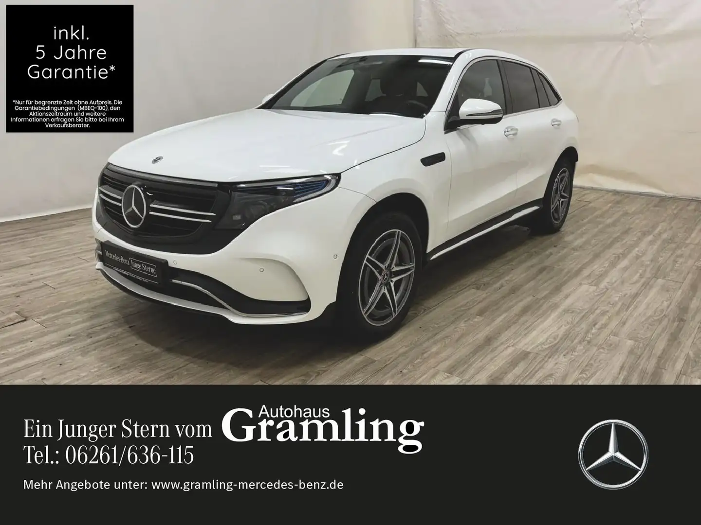 Mercedes-Benz EQC 400 4M AMG Distr*AHK*Memory*360°*SHD*MULTIBE Weiß - 1