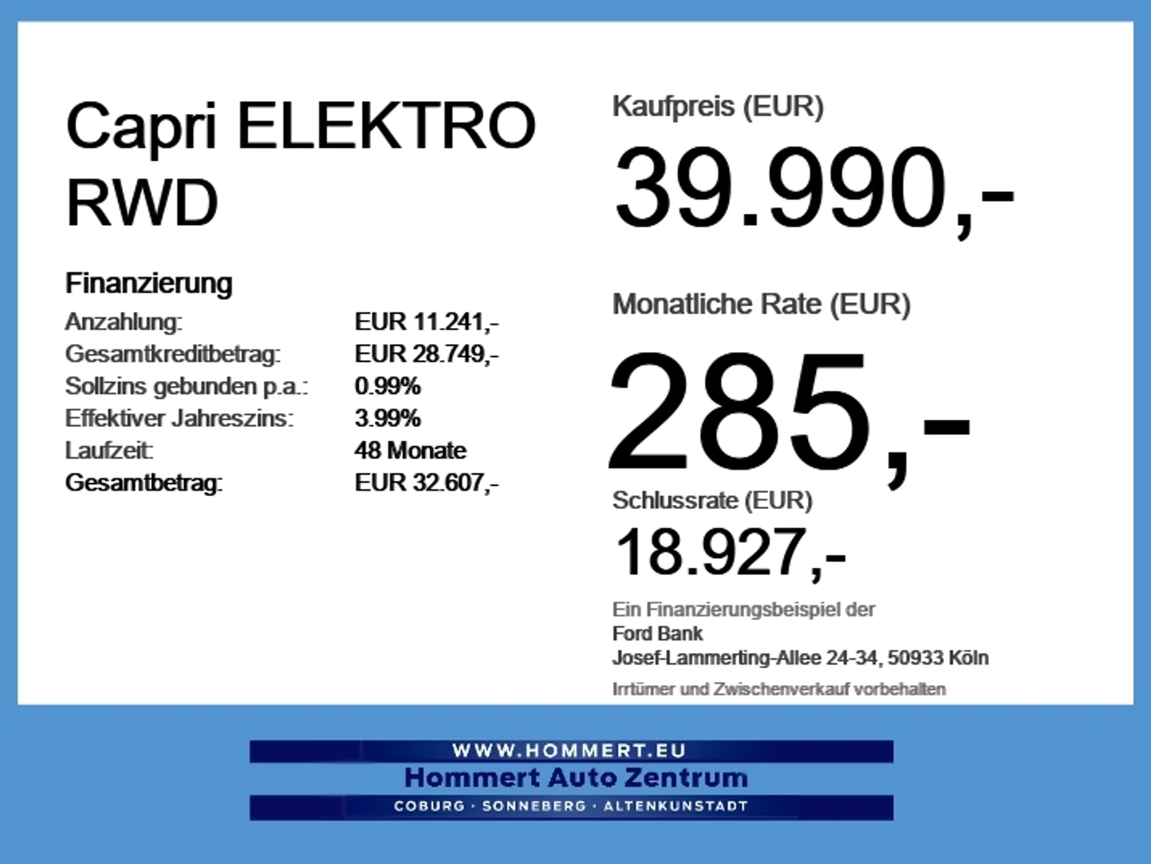 Ford Capri ELEKTRO RWD NAV*IACC*SHZ*LED*LM19*BLIS*CAM — photo 6