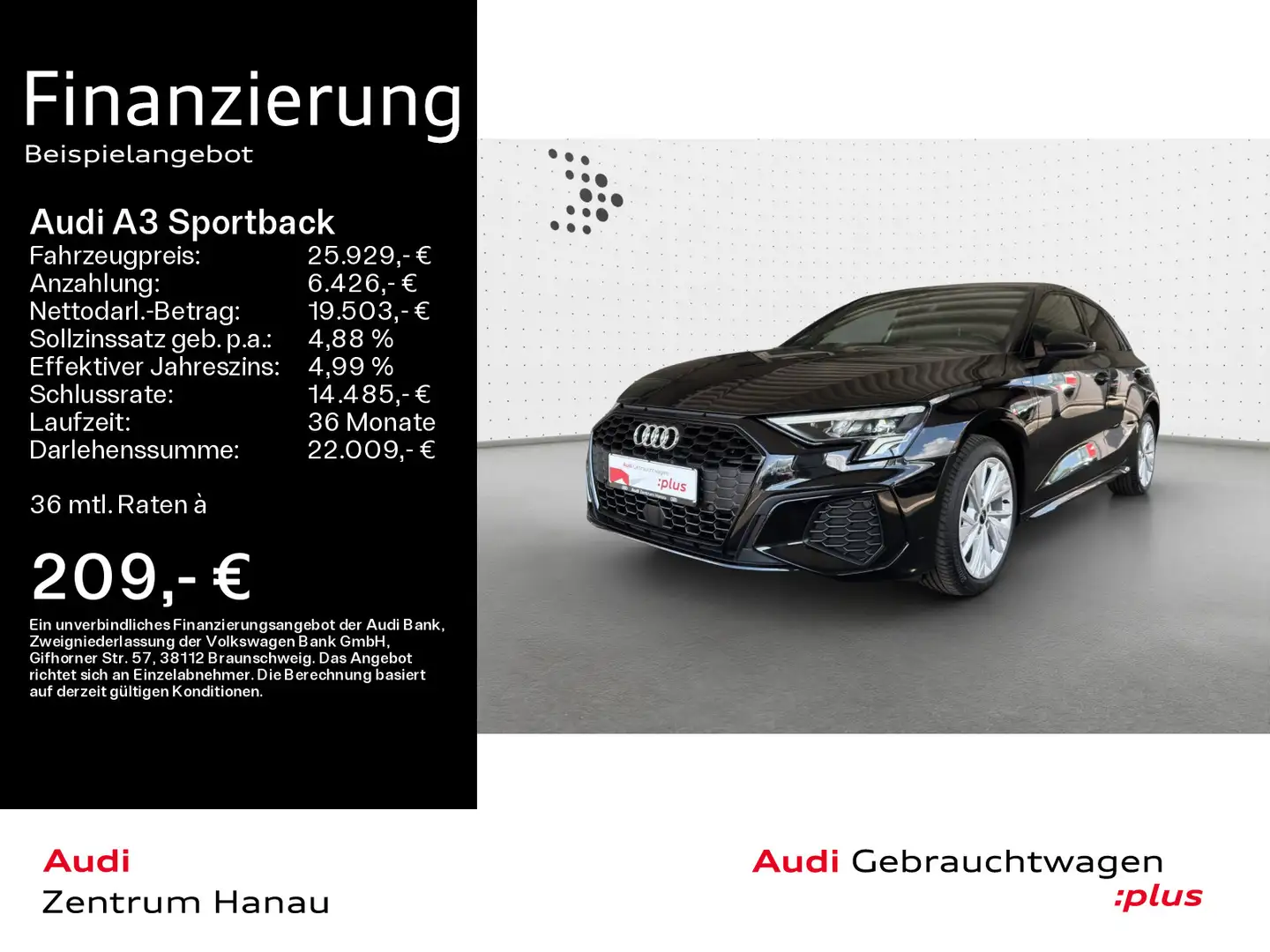 Audi A3 40 TFSI e S LINE *NAVI*LED*KAMERA* Negro - 1