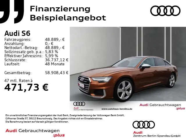 Audi S6 S6 Lim. *PANO*StdHz*HD-MATRIX*B&O*360°*AHK*ACC*