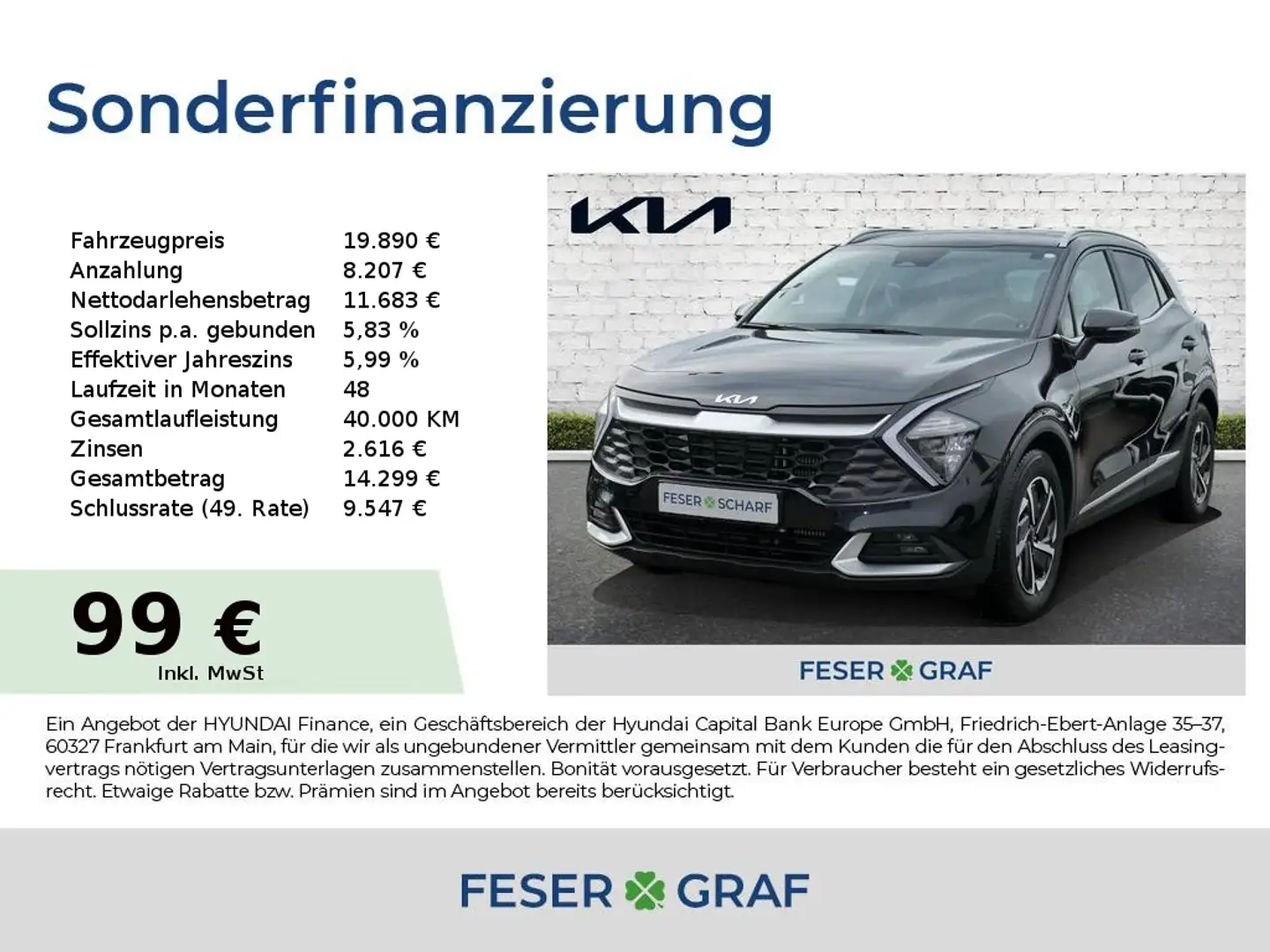 Kia Sportage 1.6T 48V 2WD Vision Komfort Navi Noir - 1
