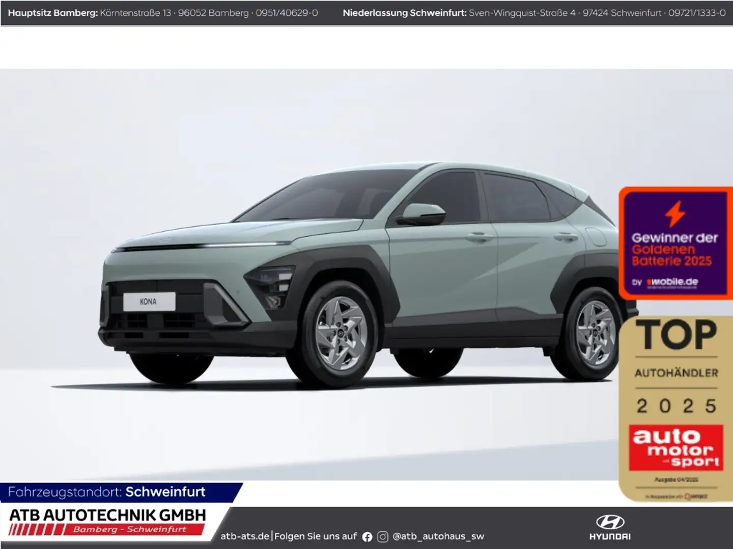 Hyundai KONA Select 1.6 T-GDi M/T 150 PS Navi LED ACC Apple Car Verde - 1