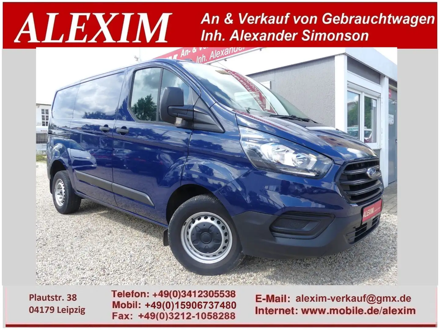 Ford Transit Custom Kasten 260 L1H2/Klima/DAB Blauw - 1