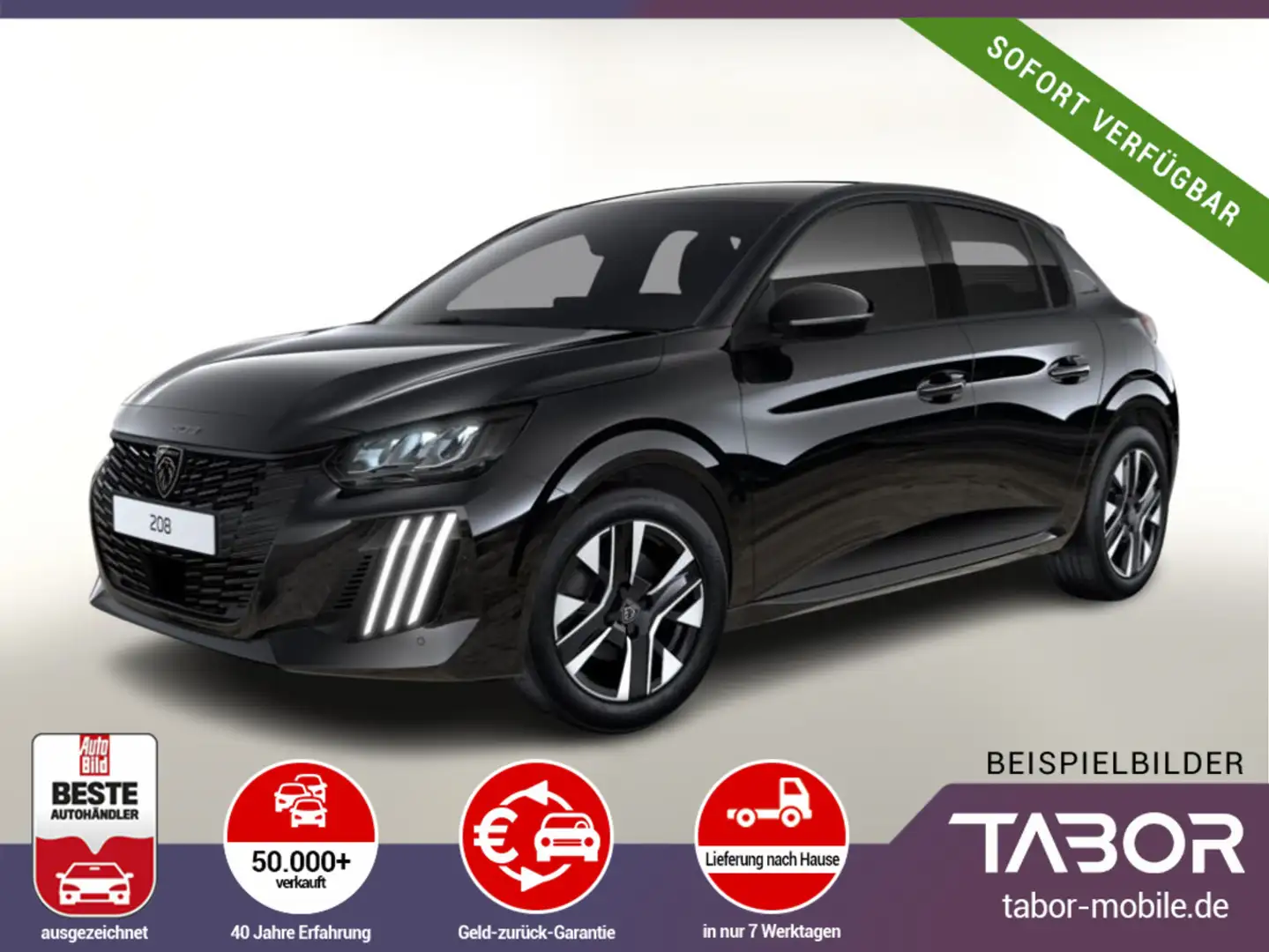 Peugeot 208 MHEV 145 eDSC6 Allure LED Keyl PDC MirrorL Schwarz - 1