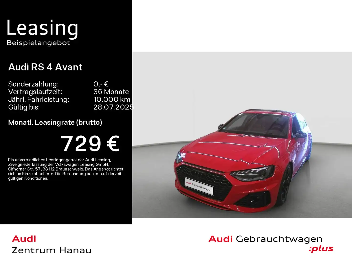 Audi RS4 *PANO*HUD*RS-AGA*MATRIX*B&O*290KM/H*OP Rot - 1