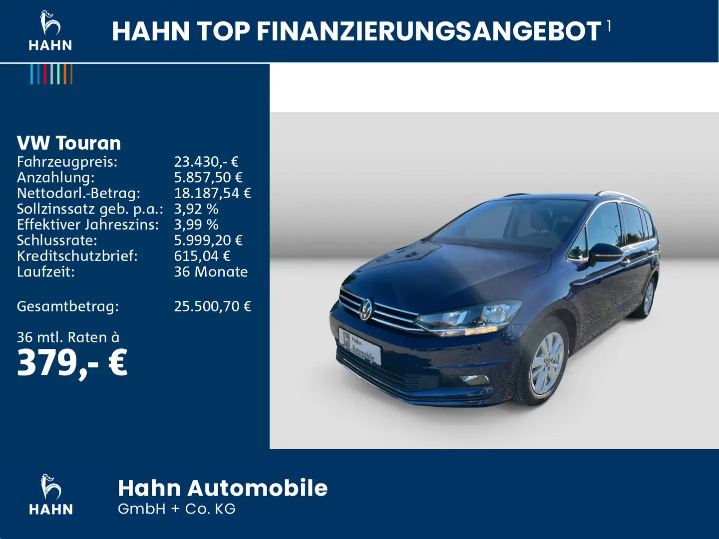 Volkswagen Touran 2.0TDI DSG Comfortline Navi ACC CAM Sitzh Bleu - 2