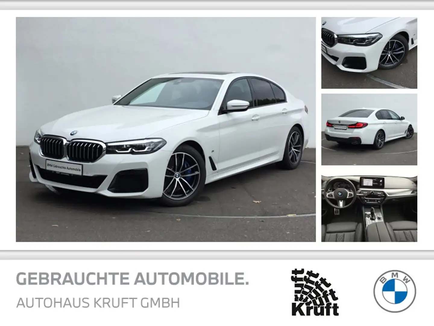 BMW 530 i M SPORT+GSD+HIFI+KAMERA+LR HZ Blanc - 1