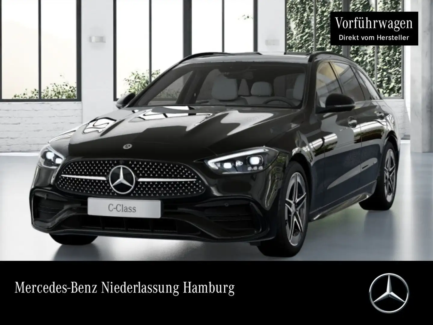 Mercedes-Benz C 300 e T AMG+NIGHT+PANO+360+AHK+TOTW+KEYLESS+9G Schwarz - 1