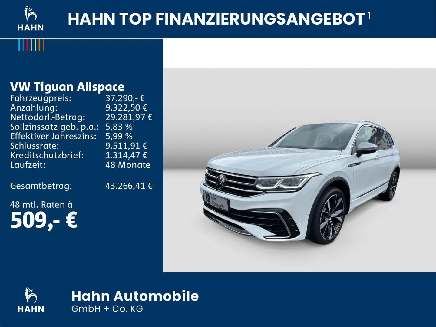 Volkswagen Tiguan Allspace 2.0TSI DSG 4Mo R-Line AHK DCC Hu Weiß - 2