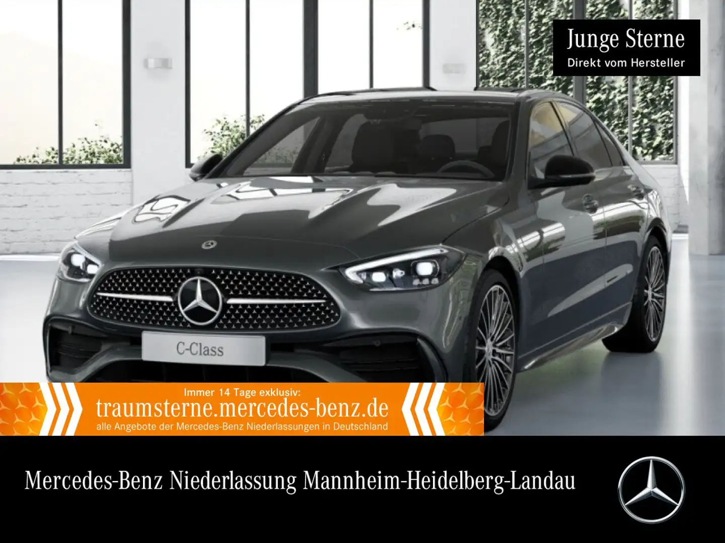 Mercedes-Benz C 180 AMG+NIGHT+PANO+360+19"+TOTW+KEYLESS+9G Grau - 1