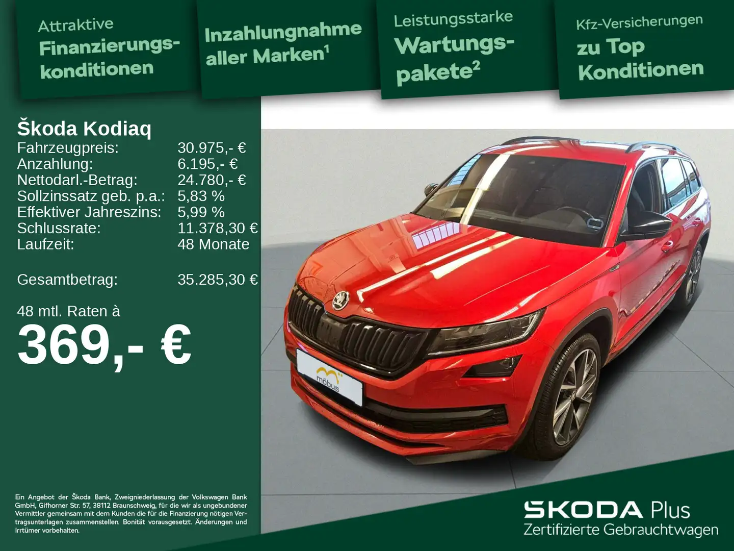 Skoda Kodiaq 1.5 TSI ACT Sportline *DSG*LED*APP*AHK*NA Rot - 1