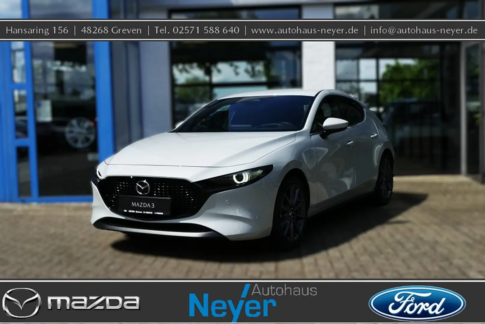 Mazda 3 2.5L e-SKYACTIV G 140ps Centre-line Design Paket * Wit - 1
