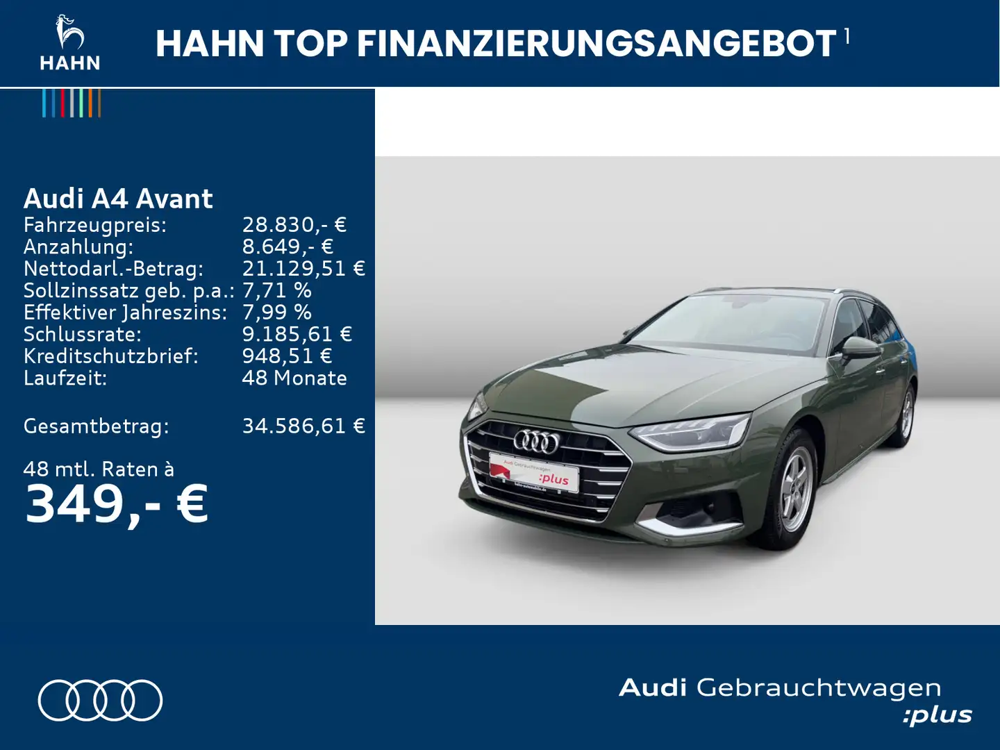 Audi A4 advanced 35TFSI S-trc AHK LED Navi Sitz Grün - 2