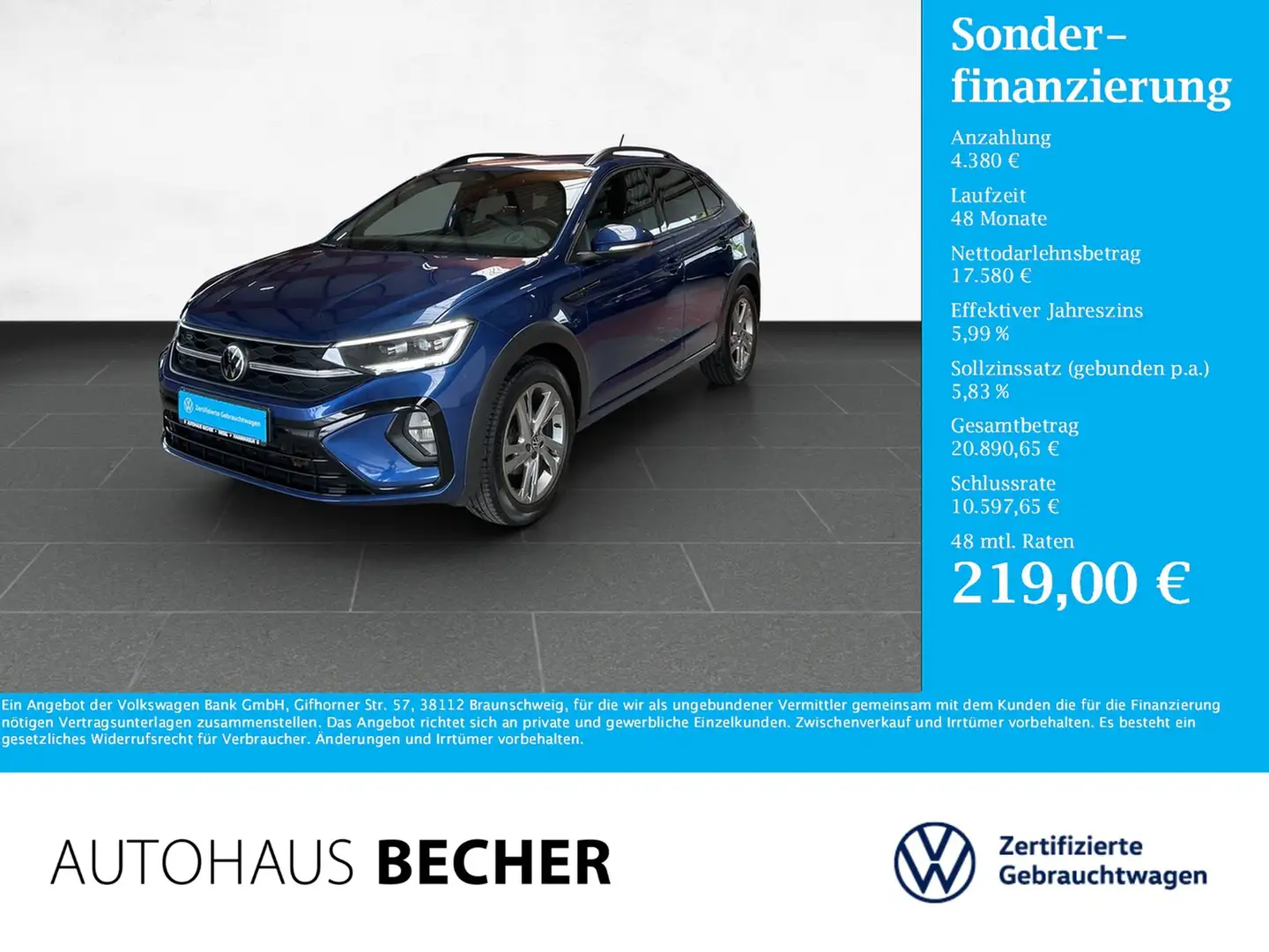 Volkswagen Taigo R Line 1.5 TSI DSG /Rückfahrk/Matrix/Sitzhz Blauw - 1