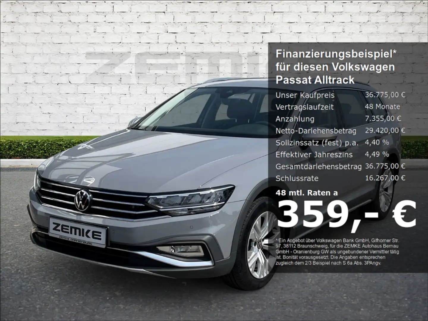 Volkswagen Passat Alltrack Variant 2.0 TDI DSG 4Motion 3,99% Grau - 1