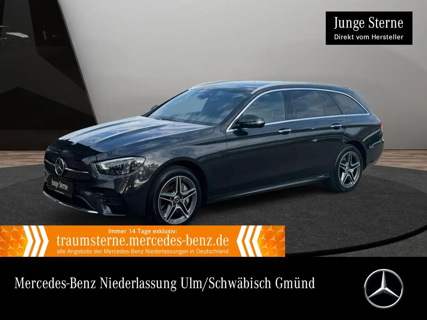 Mercedes-Benz E 300 de T 4M AMG+PANO+360+AHK+MULTIBEAM+FAHRASS Grau - 1