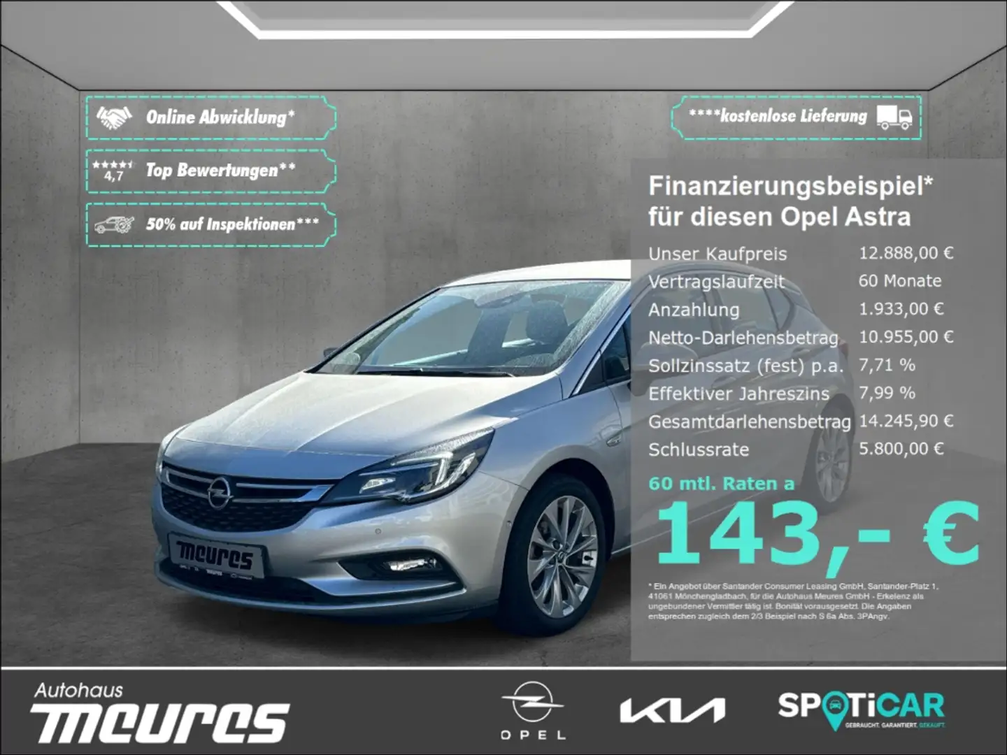 Opel Astra K 5-t Innovation Navi Klimaautom Rückfahrkam. PDCv Argintiu - 1