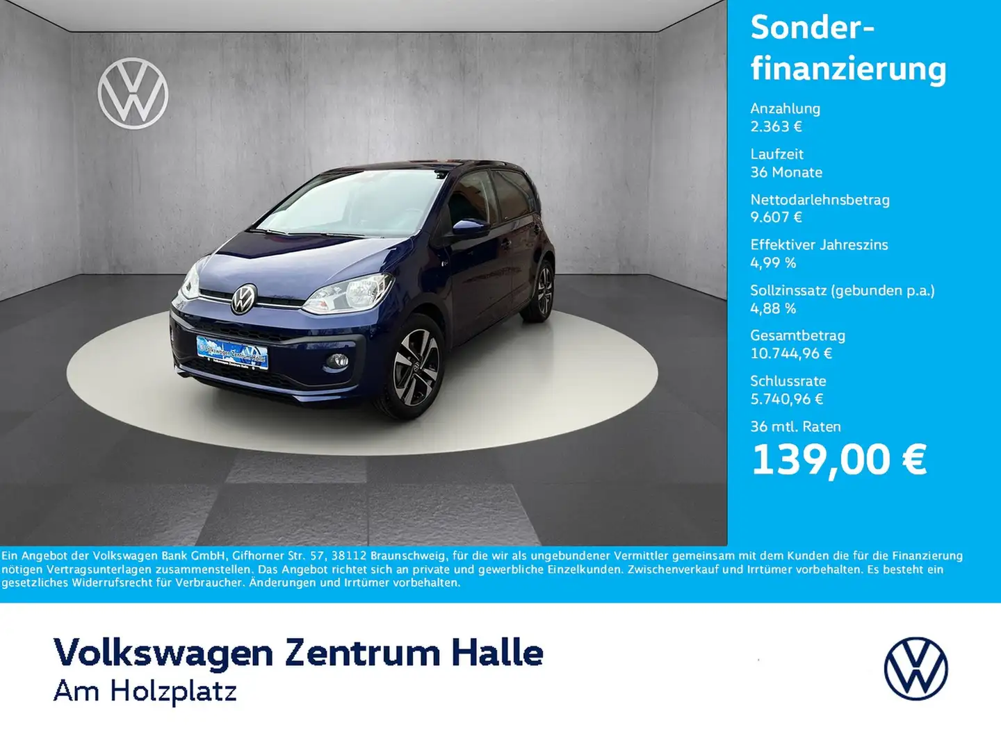 Volkswagen up! 1.0 United Blau - 1