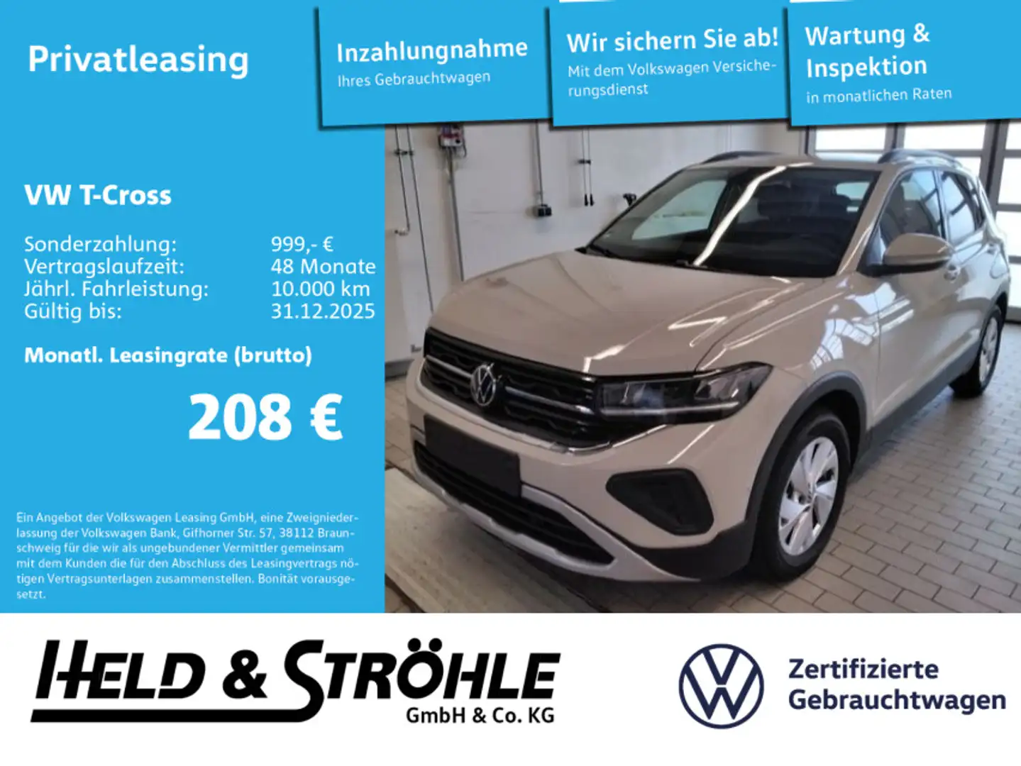 Volkswagen T-Cross Life 1.0 TSI LED NAVI PDC SHZ APP DAB+ Grau - 1