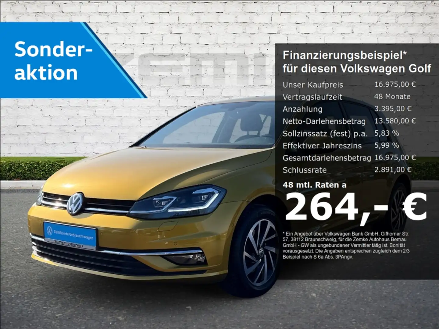 Volkswagen Golf VII 1.6 TDI DSG Join Navi LED Sperrdiff. 2-Zonen-K Sárga - 1