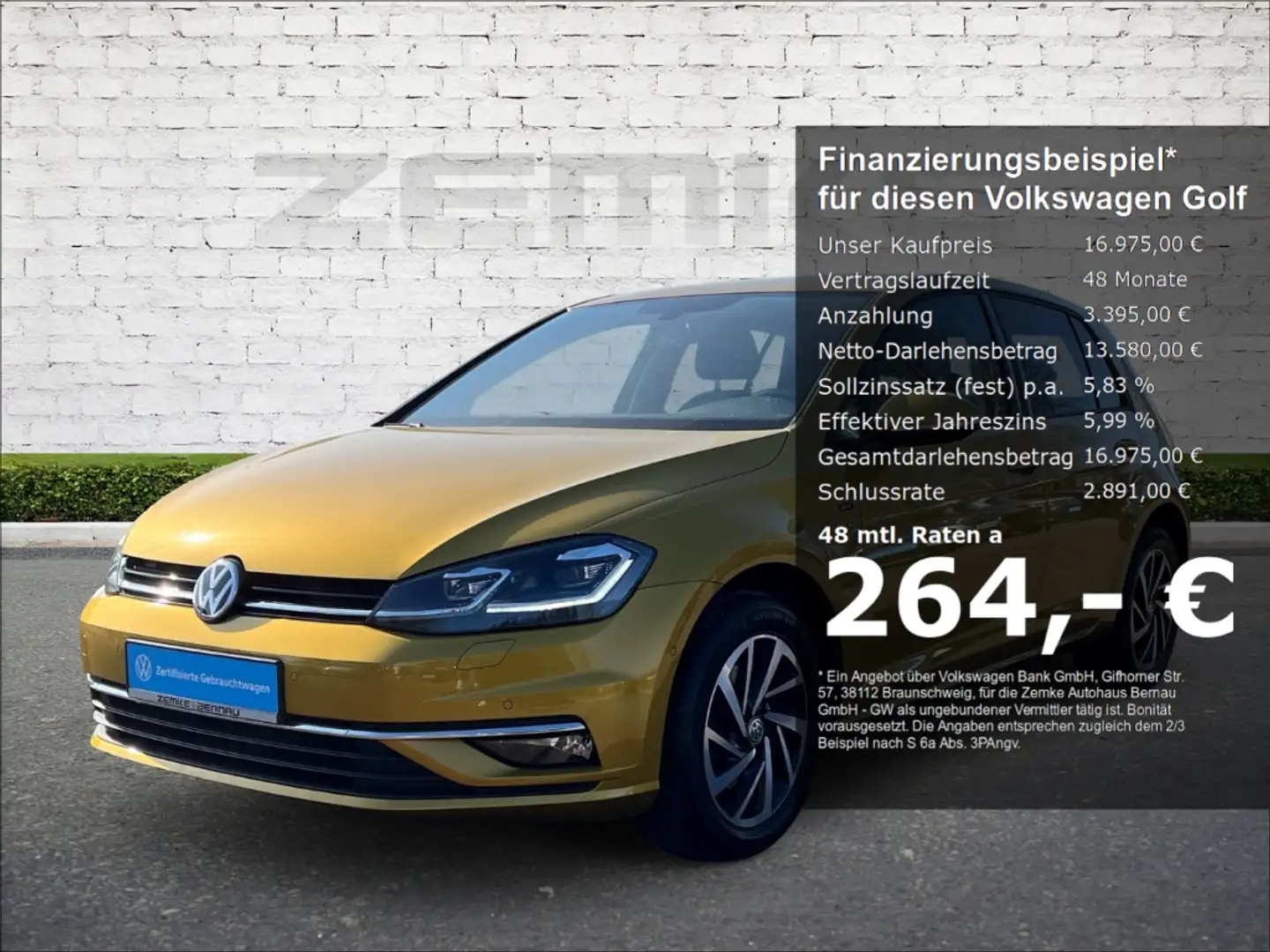 Volkswagen Golf VII 1.6 TDI DSG Join Navi LED Sperrdiff. 2-Zonen-K Žlutá - 1