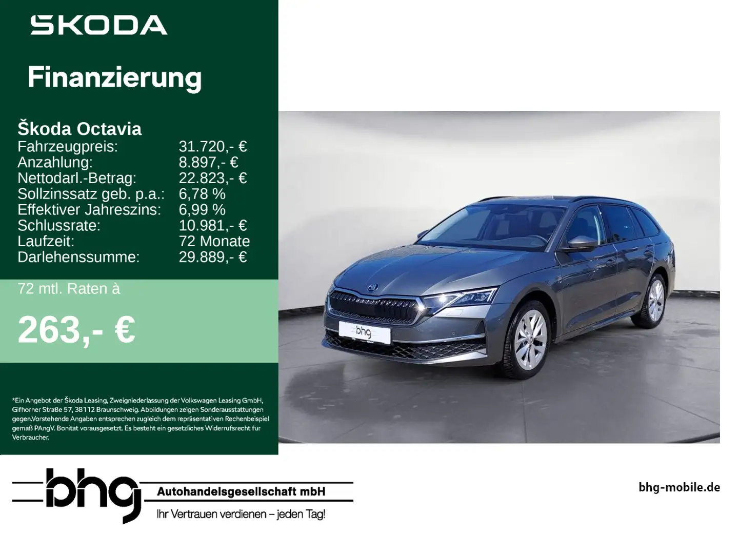 Skoda Octavia Combi 1,5 TSI mHEV DSG Selection PanoDac Grau - 1