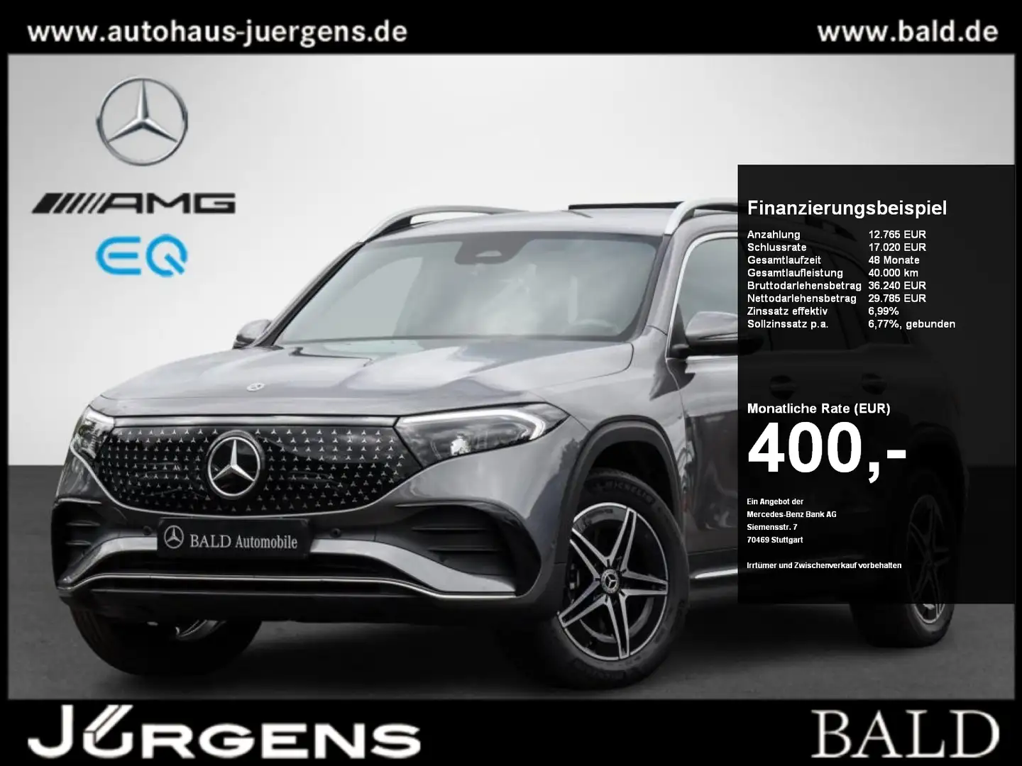 Mercedes-Benz EQB 300 4M AMG-Sport/3.Stzer/Distr/Burm/Totw/Cam Grau - 1