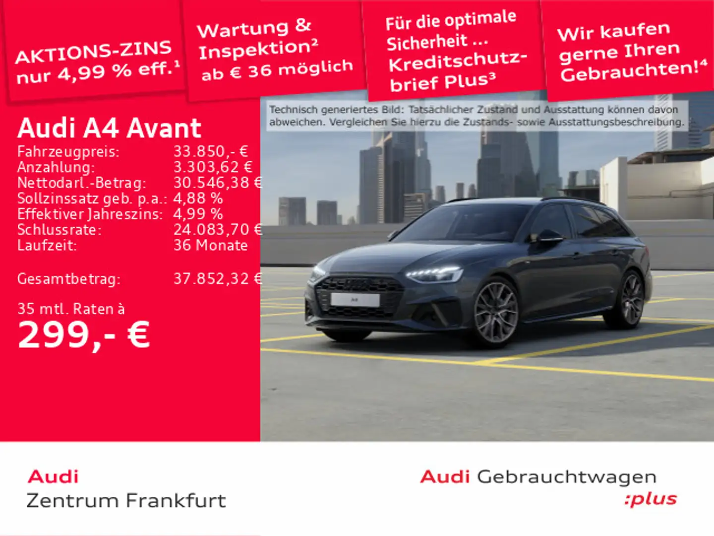 Audi A4 40 TFSI S tronic S line MatrixLED B&O T Grau - 1
