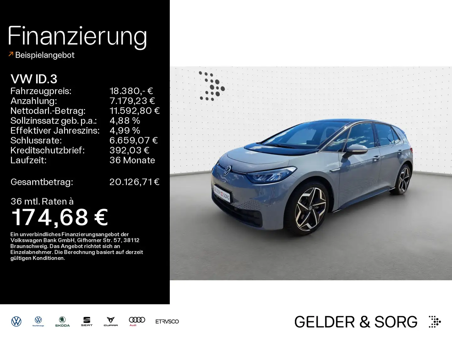 Volkswagen ID.3 Pro Performance 19Z*NAVI*LED*GRB*EPH Gris - 1