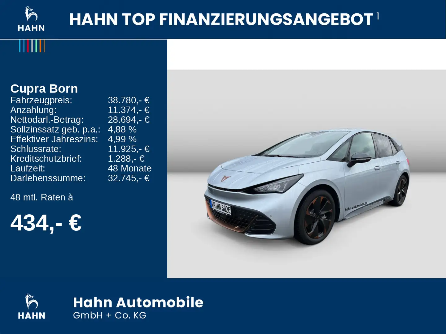 CUPRA Born Edition Dynamic 170 kW Nav. LED, Sitzh. Ezüst - 2