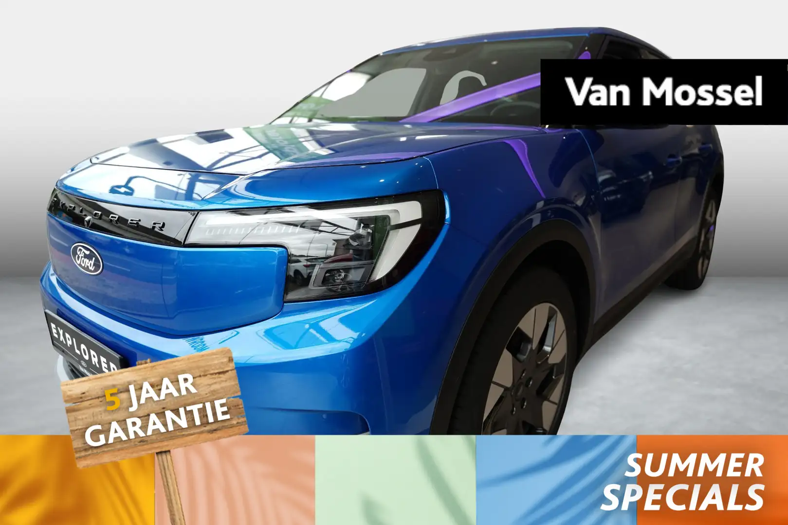 Ford Explorer EV Premium 79kWh AWD - 340pk - Head Up - 360° View Blauw - 1