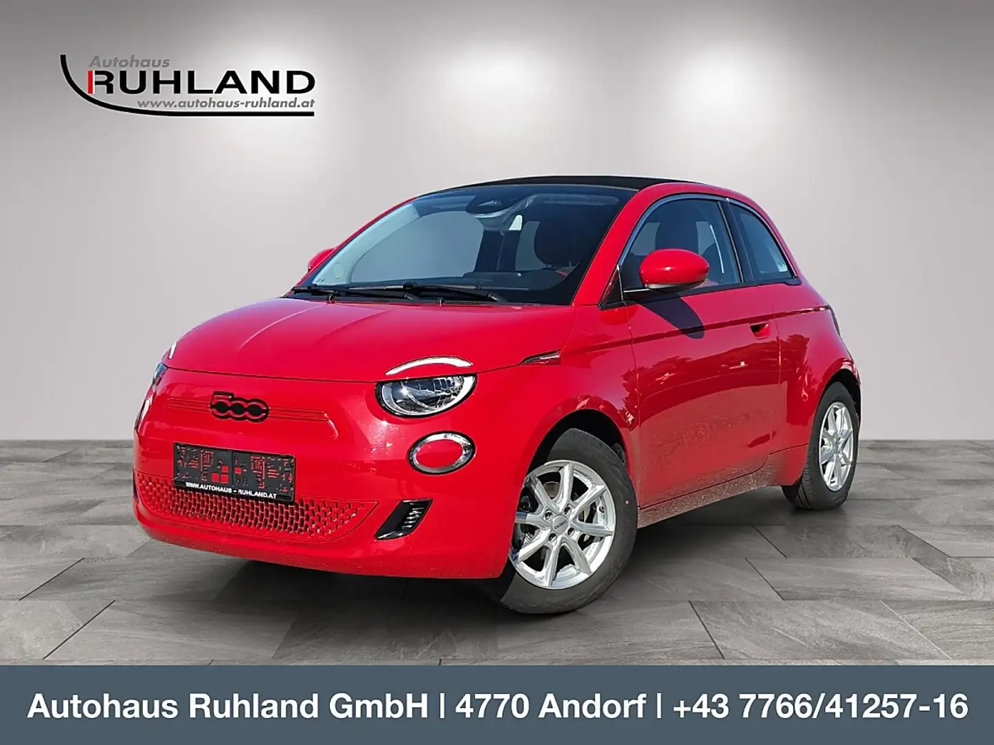 Fiat 500e C Red Cabrio Batterie 24 kWh Rot - 1