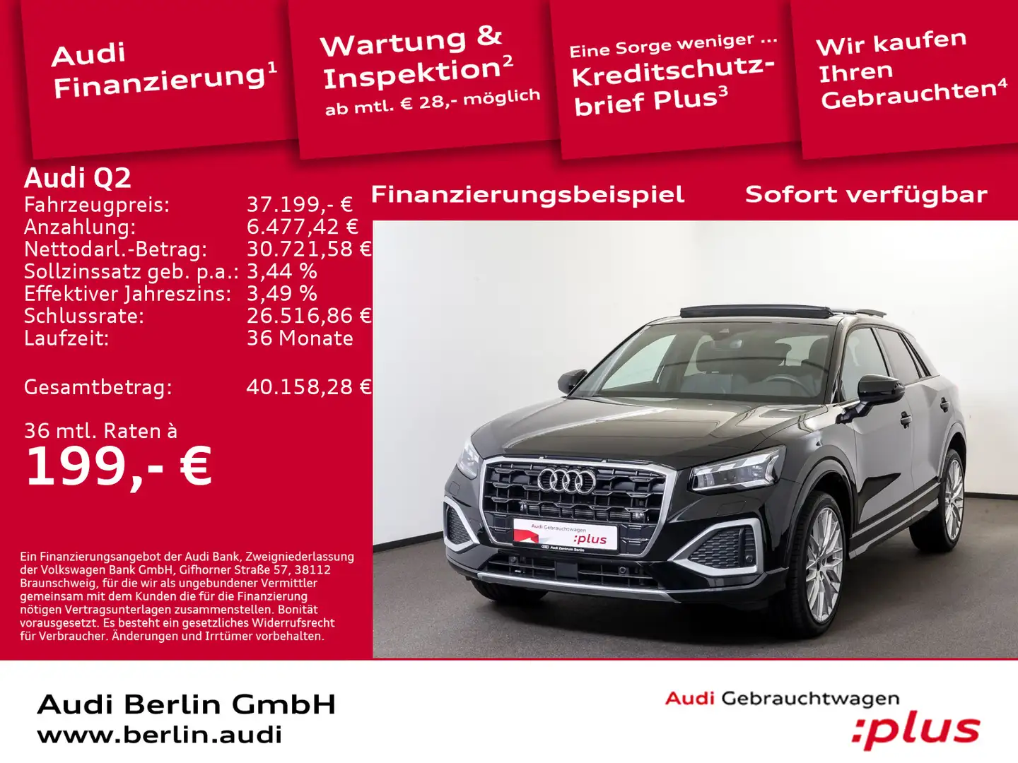 Audi Q2 Advanced 35 TFSI S tr. AHK MATRIX PANO RFK Zwart - 1