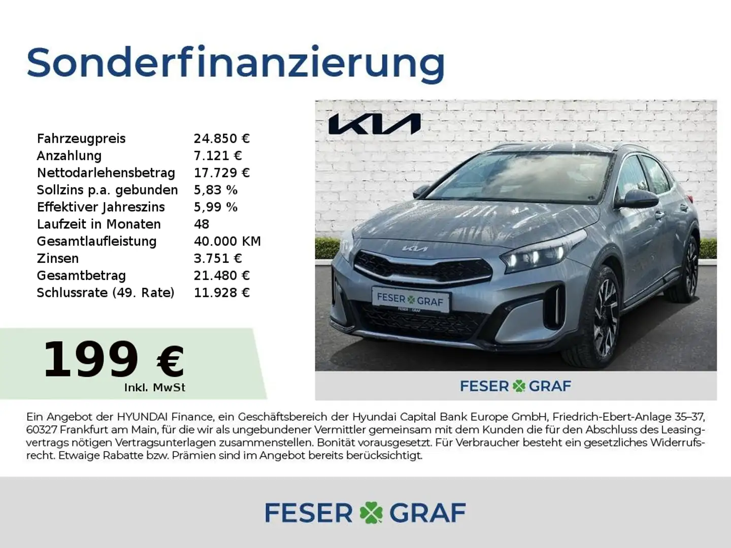 Kia XCeed 1.5T 140 SPIRIT XCLUSIVE Alu-18` Silber - 1