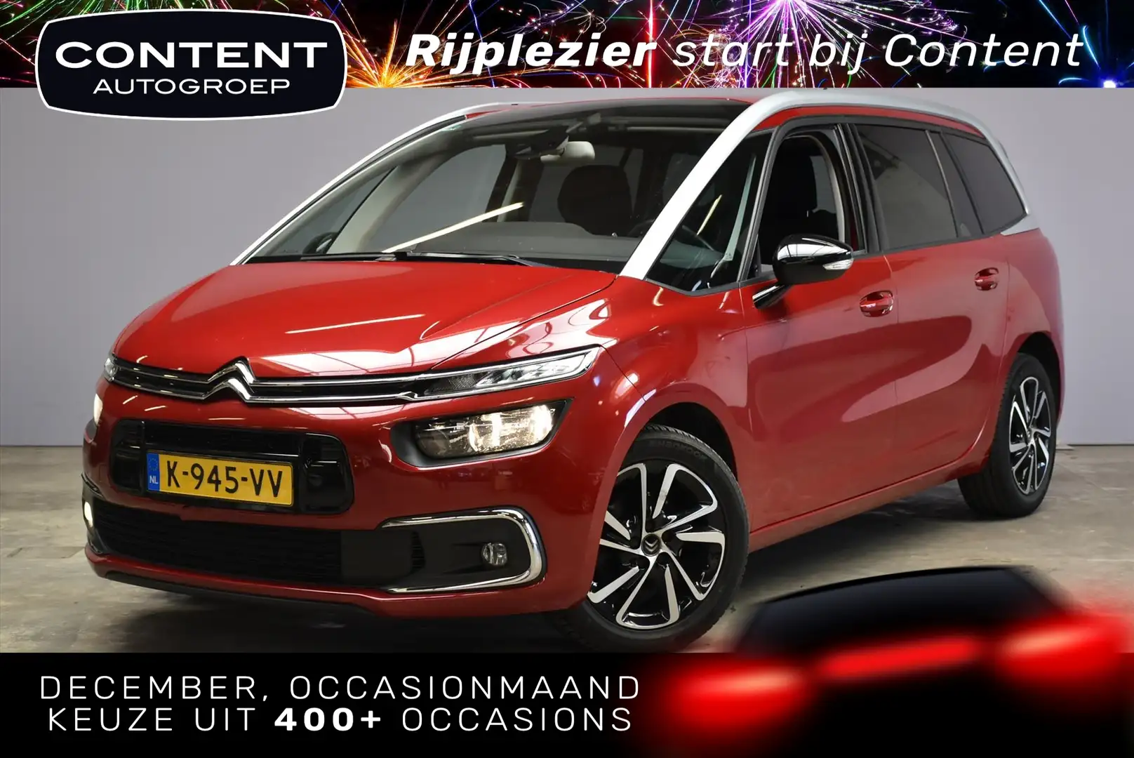 Citroen Grand C4 SpaceTourer 1.2 130pk Shine 7 PERSOONS I Automaat I Navi. Rouge - 1