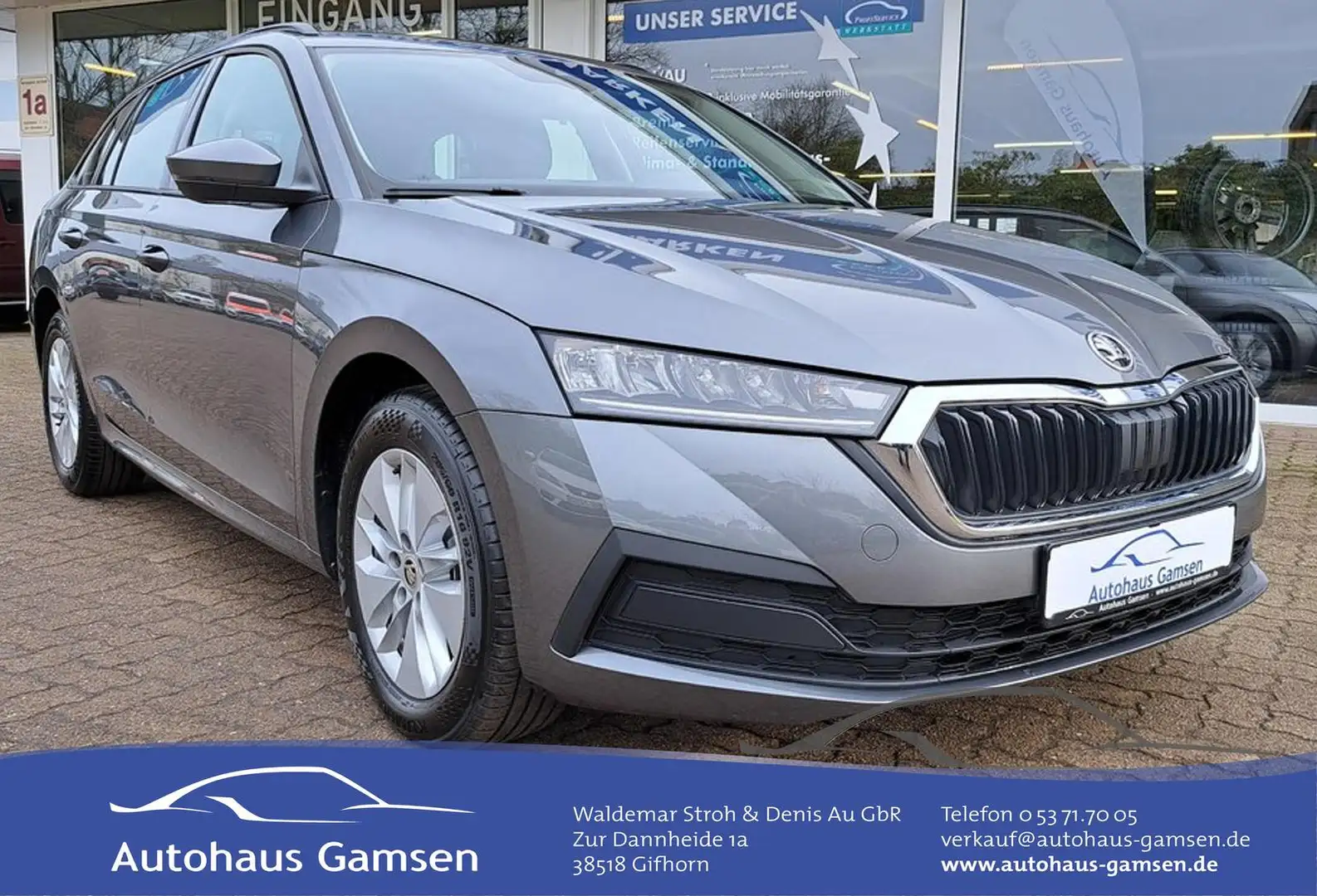Skoda Octavia Combi 1,5 TSI DSG Active AHK/PDC/LED/ALU/Winter Grau - 1