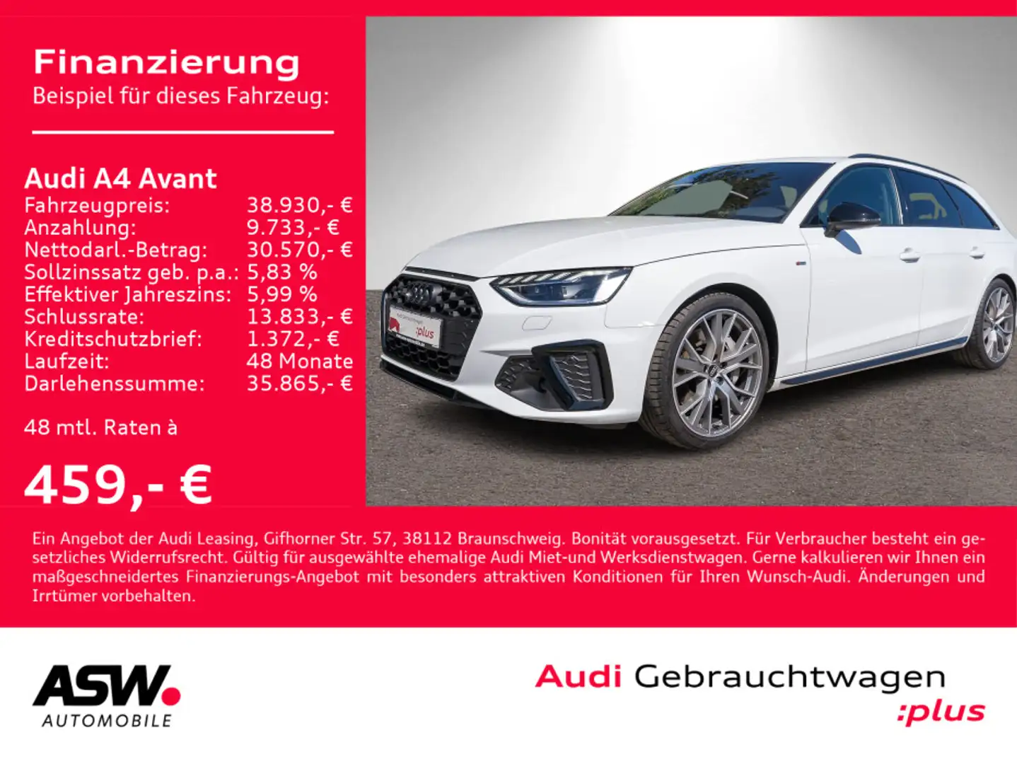 Audi A4 S line 50TDI quattro tiptronic Pano B&O Blanco - 1