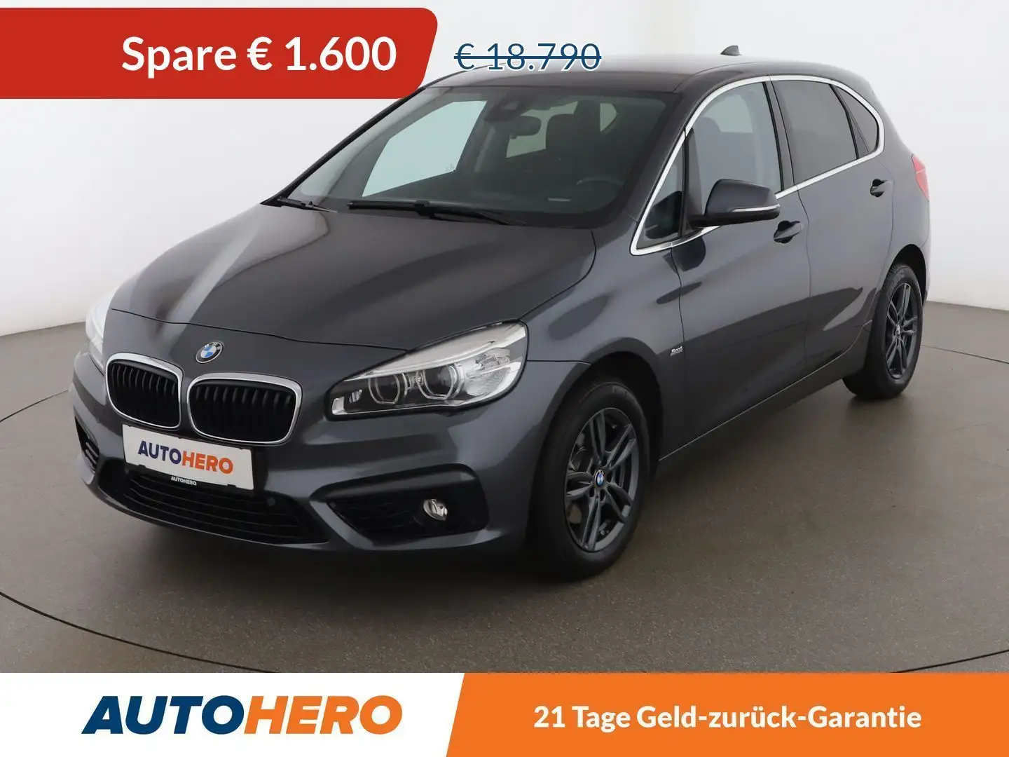 BMW 218 218i Active Tourer Sport Line *NAVI*HUD*CAM*TEMPO* Grau - 1