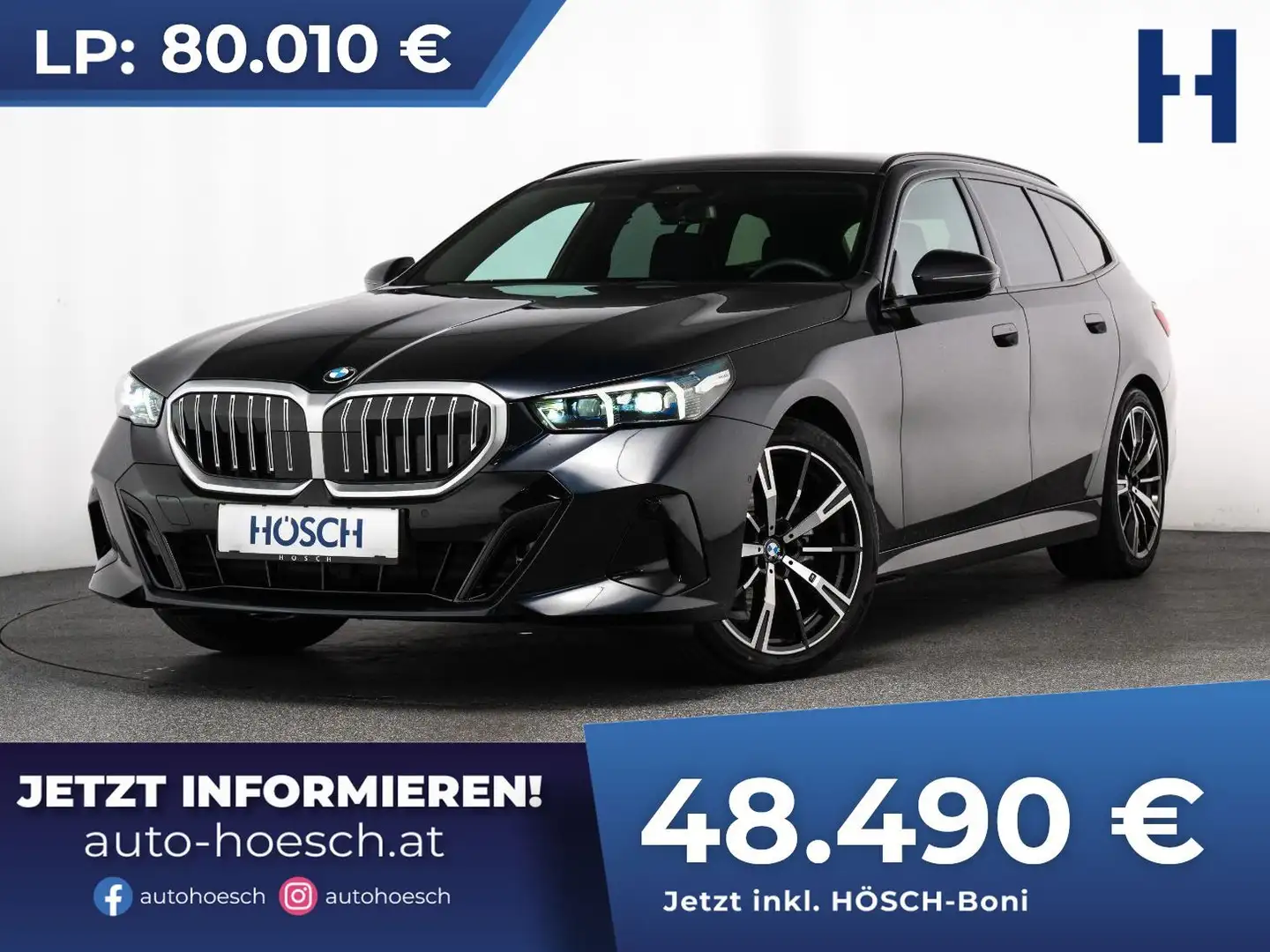 BMW 520 i Touring M Sport 20" H&K AHK JETZT RESERVIEREN Schwarz - 1