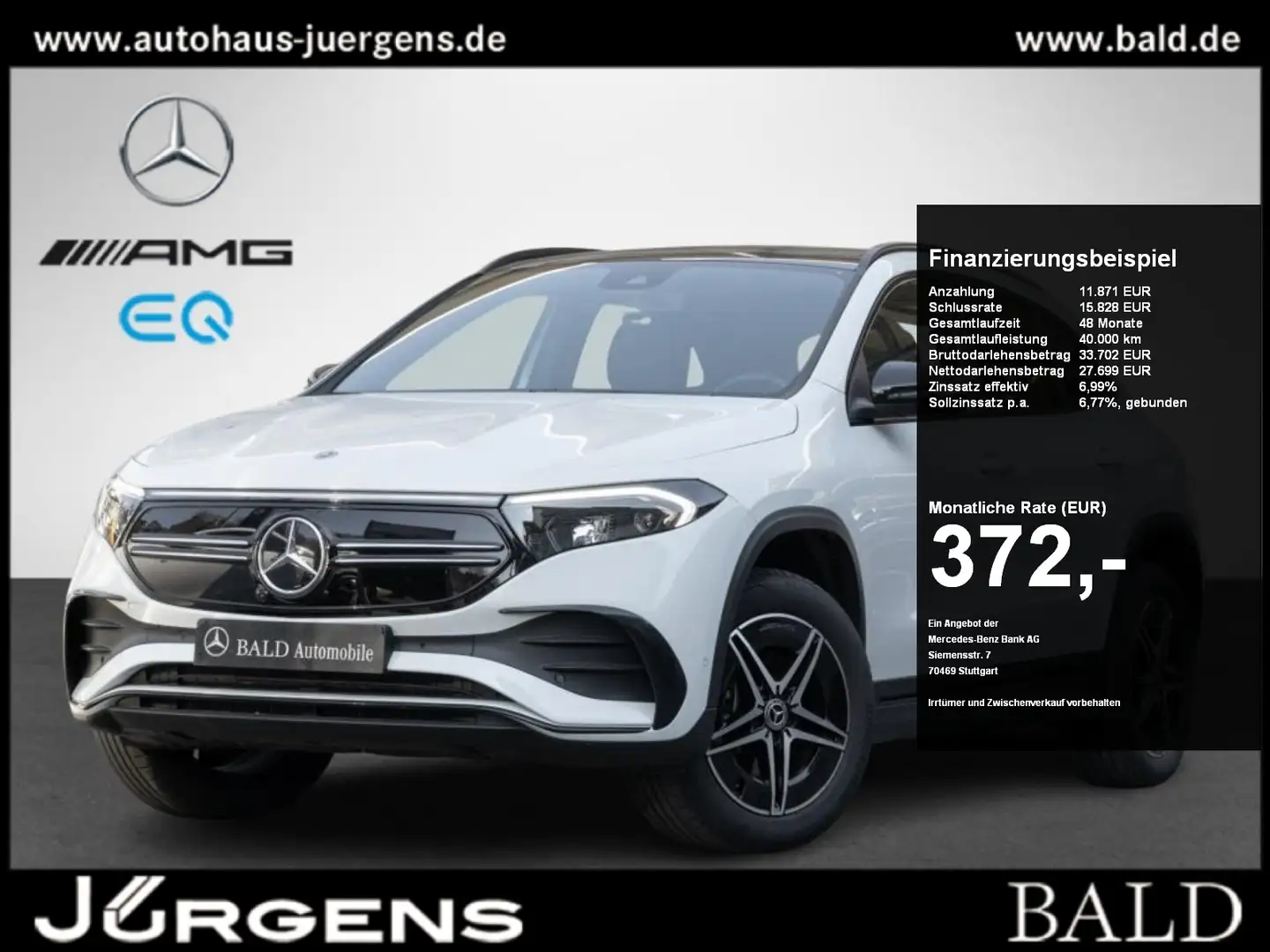 Mercedes-Benz EQA 350 4M AMG/Wide/LED/Pano/AHK/Totw/Easy/Night Weiß - 1