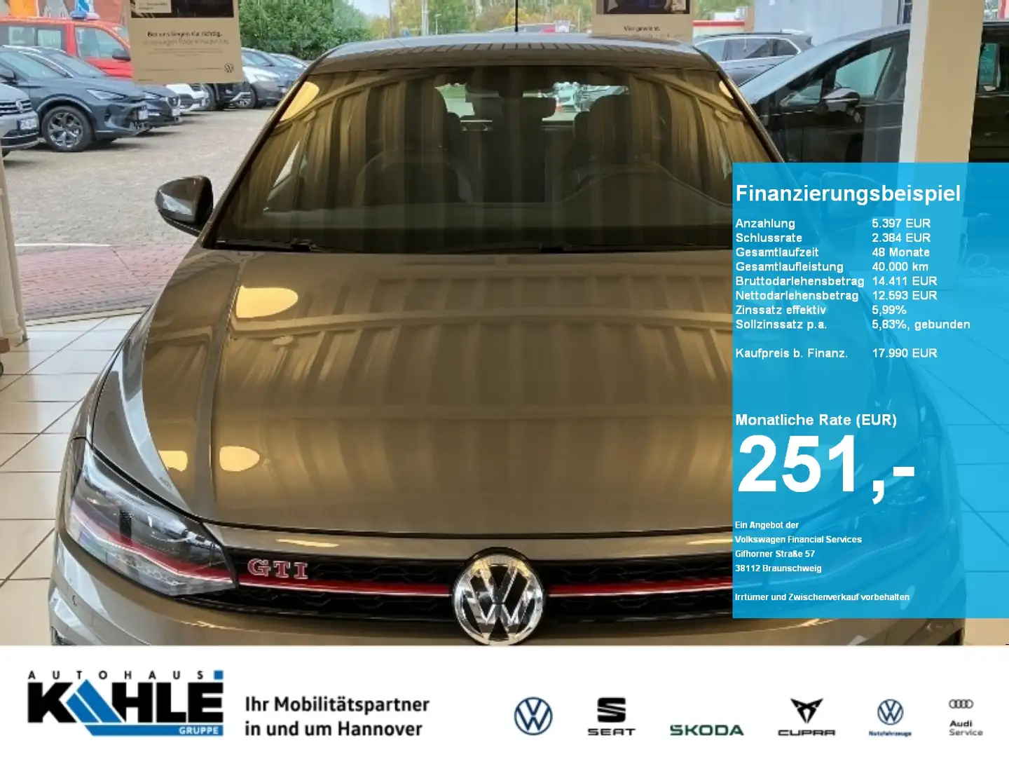 Volkswagen Polo VI 2.0 TSI ACC LED Navi Virt PDC Climatronic Gri - 1