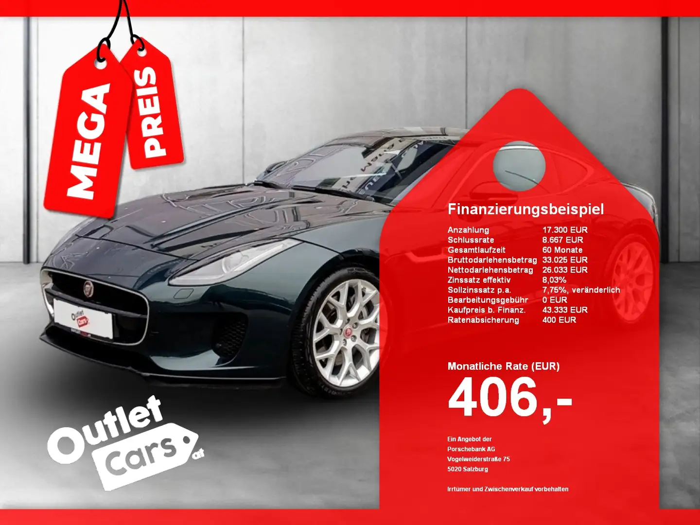Jaguar F-Type P300 Coupe Aut. LENKRADHZG+CARPLAY+LED Grün - 1