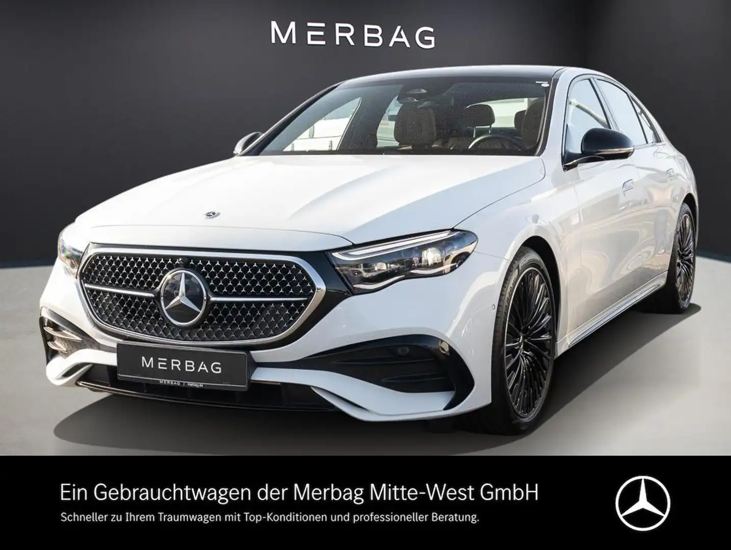 Mercedes-Benz E 200 Limousine Pano HUD SpurW KeyLess ParkAss. Weiß - 1