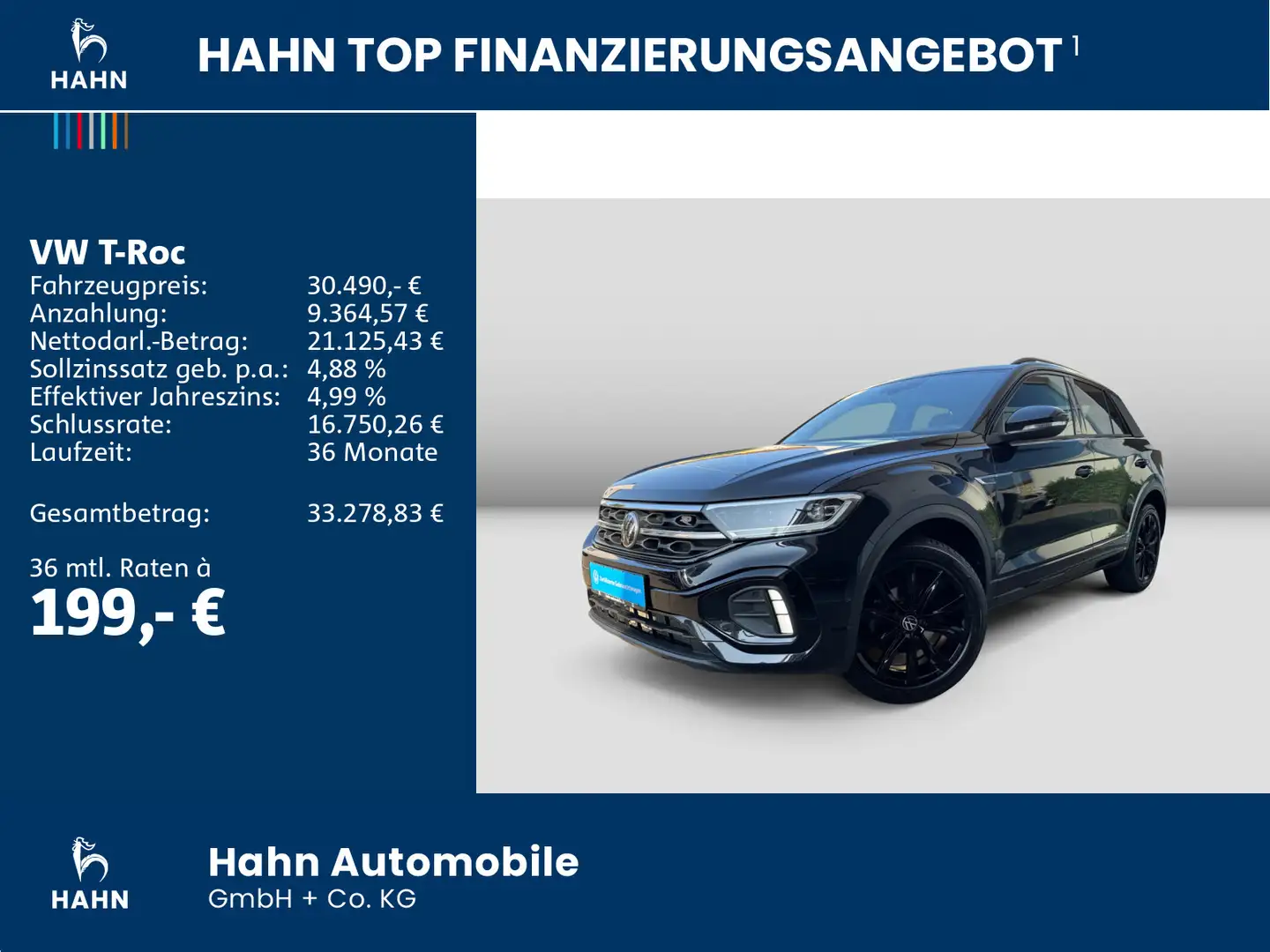 Volkswagen T-Roc 1.5TSI DSG R-Line Black LED Navi PDC Sitzh Schwarz - 2