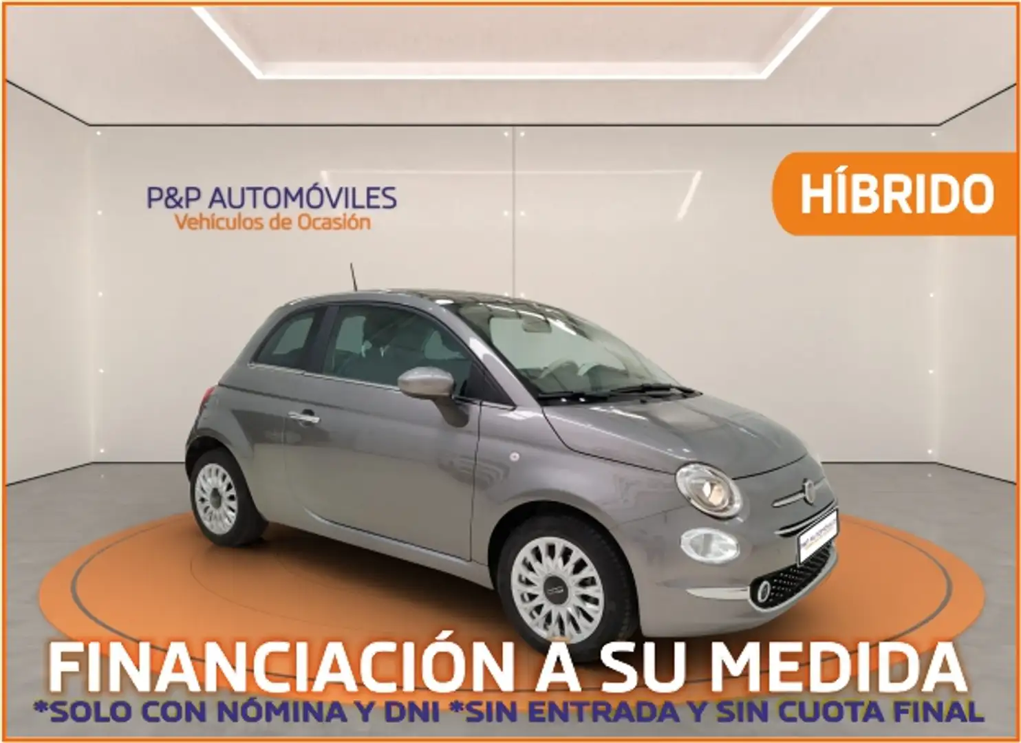 Fiat 500 1.0 Hybrid Monotrim 52kW Gris - 1