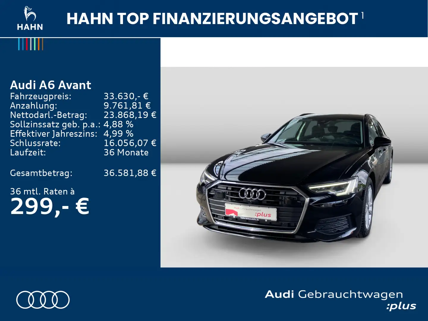 Audi A6 40TDI S-trc ACC HUD Cam Navi Climatr Schwarz - 2