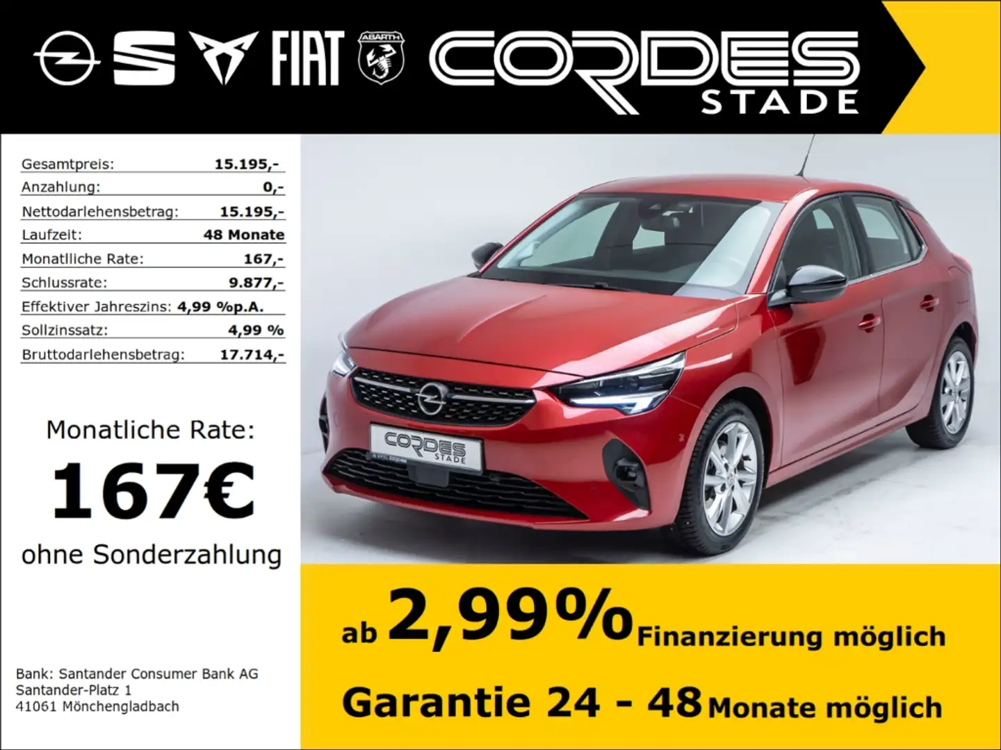 Opel Corsa F Elegance 1.2 Turbo Verkehrszeichenerk. Allwetter Rouge - 1