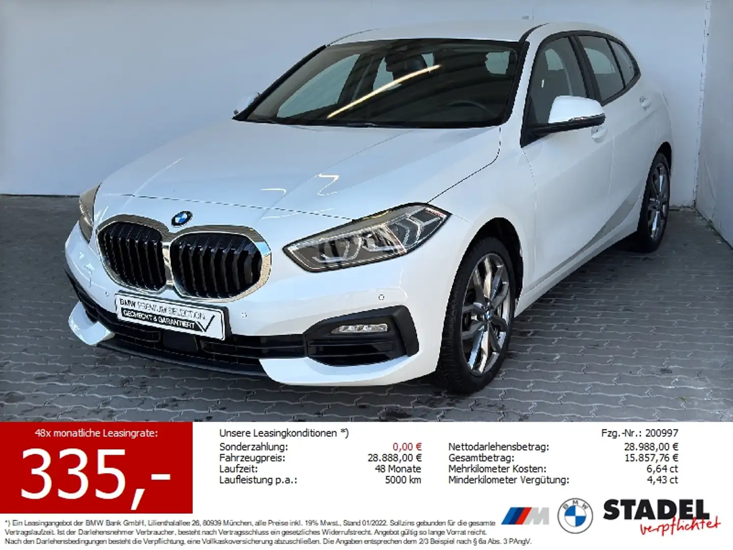 BMW 120 i Advantage LED.Navi.HiFi.WLAN.PDCv+h.SportLR Weiß - 1